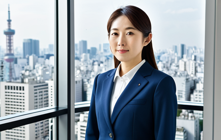 영상콘텐츠 전문가가 알아야 할 협상 스킬 - Confident Businesswoman**

A professional Japanese businesswoman in a tailored, modest business suit...